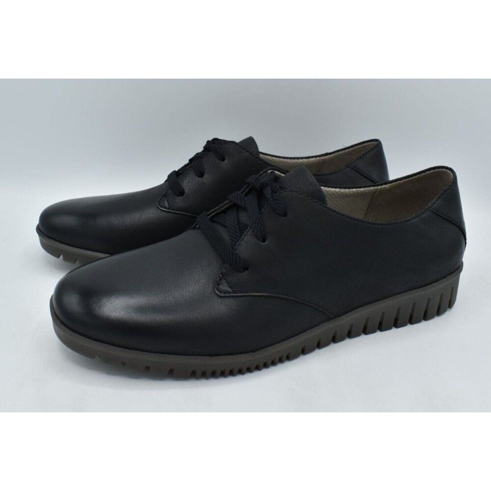 DanskoβUS 9.5-10 EU 40 Libbie Burnished Calf Leather Black Lace Up Loafers Shoes